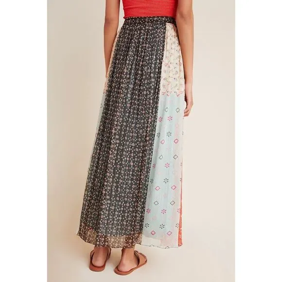 NWT Anthropologie Verb Pallavi Singhee Margot Pleated Floral Maxi Skirt Size 8 - Picture 5 of 11